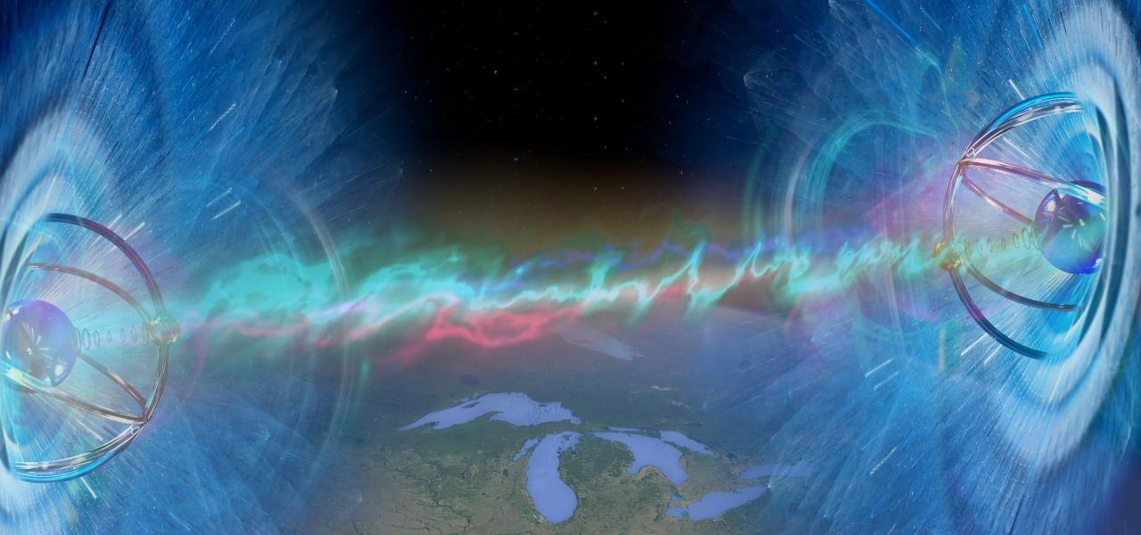Entangled particles over the Midwest