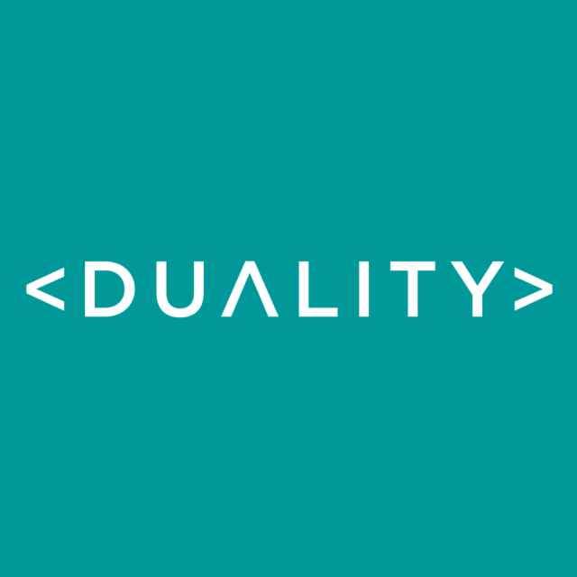 Duality Accelerator logo with turquoise background