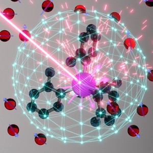 By placing molecular qubits in an asymmetric crystal array, Prof. David Awschalom and his team found that certain quantum states were much less sensitive to external magnetic fields. (Image courtesy of Awschalom Group, D. Laorenza/MIT)