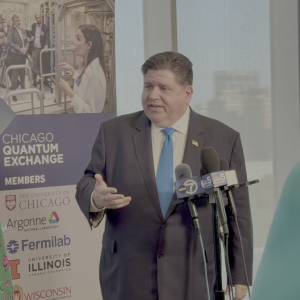 Governor Pritzker takes questions from the media at the 2024 Chicago Quantum Summit