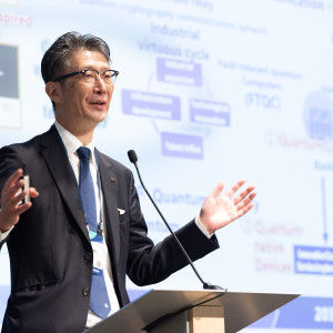 Toshiba CEO Taro Shimada speaks at the 2025 Chicago Quantum Summit