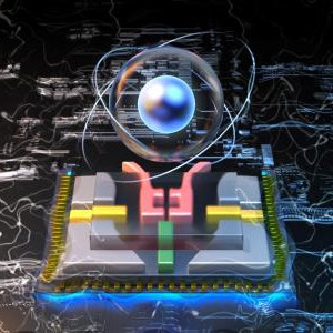 Scientific illustration of a qubit.