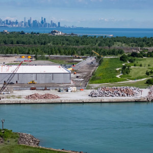 The Illinois Quantum &amp; Microelectronics Park is constructed next to Steelworkers Park along the lakefront June 25, 2026, at the former U.S. Steel South Works site on the Southeast Side of Chicago. (Brian Cassella/Chicago Tribune)