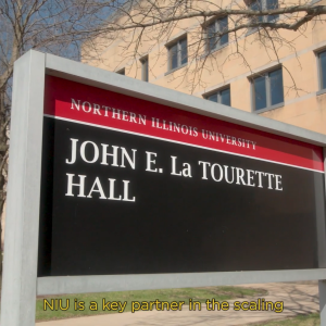photo of sign outside building that says: Northern Illinois University John E. La Tourette Hall