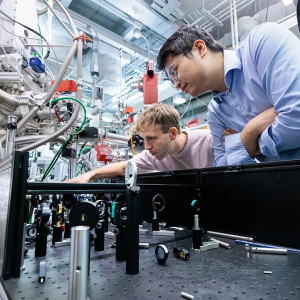 Researchers in a quantum lab