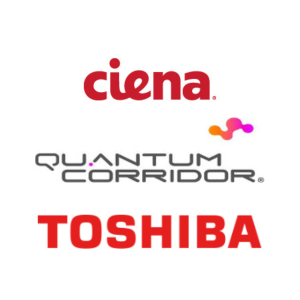 Ciena, Quantum Corridor and Toshiba logos