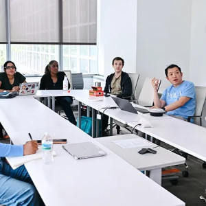 Instructors sitting at table