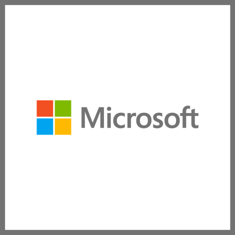 Microsoft logo with sponsor frame