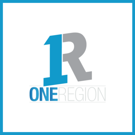 One Region logo with blue sponsor border