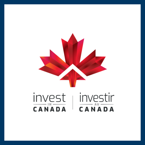 red maple leaf and "Invest in Canada" in both English and French