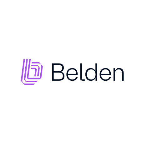 Belden logo with a purple geometric symbol and dark blue text.